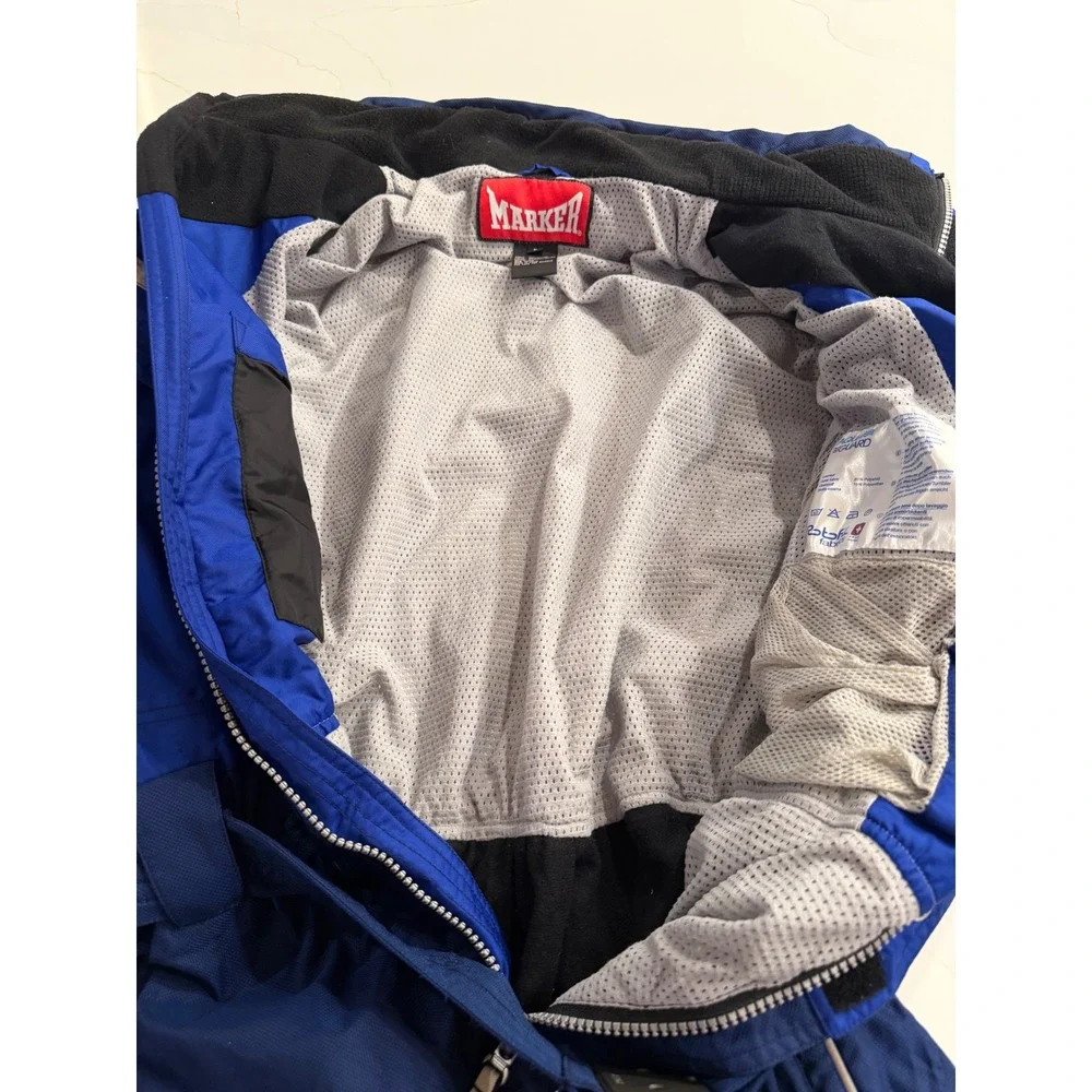 Marker Vintage Blue Ski Suit One-Piece Belted Vented Snow Suit Mens Large